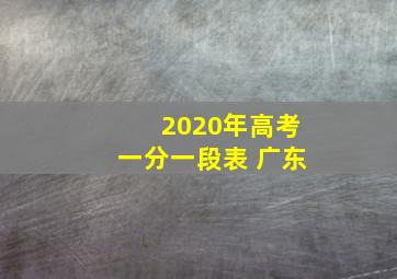 2020年高考一分一段表 广东